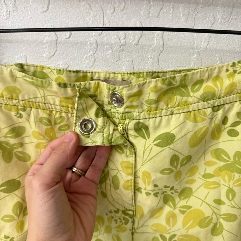 Vintage Anthropologie Elevenses 8 Floral Cotton Cargo Crop Pants